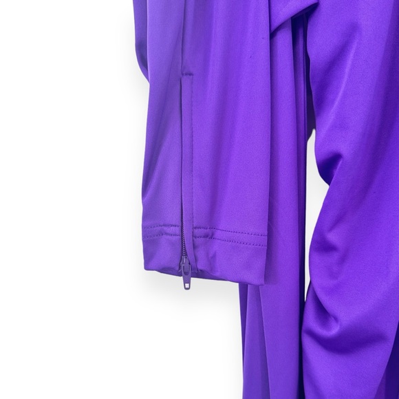 Balenciaga SS17 Purple Tie Neck Padded Shoulder Lightweight Mini Dress sz 42 - Picture 13 of 16